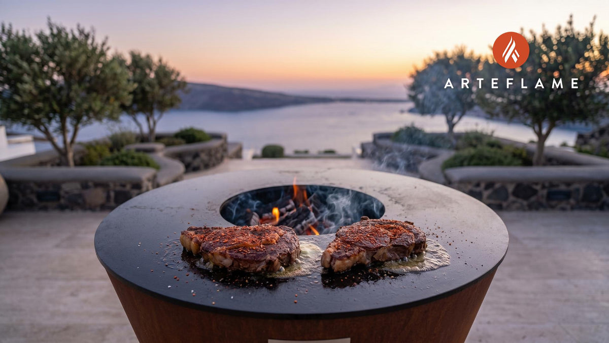 Juicy Grilled Steak (Hawaiian Togarashi) cooking on an Arteflame grill