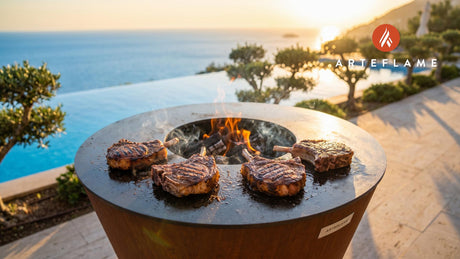 Grilled Pork Chops cooking on an Arteflame grill