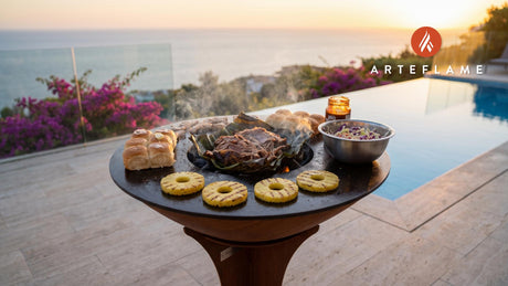 Banana Leaf Kalua Pork Sliders (Hawaiian Style) cooking on an Arteflame grill