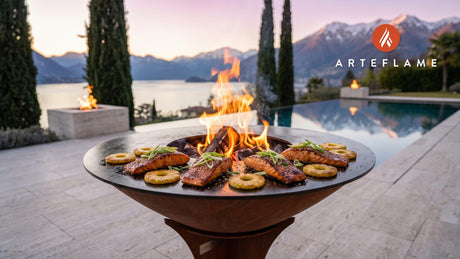 Grilled Teriyaki Salmon (Hawaiian Style) cooking on an Arteflame grill
