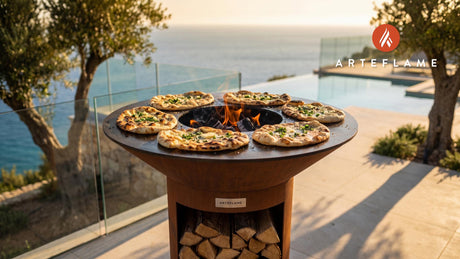 Grilled Greek Flatbread cooking on an Arteflame grill