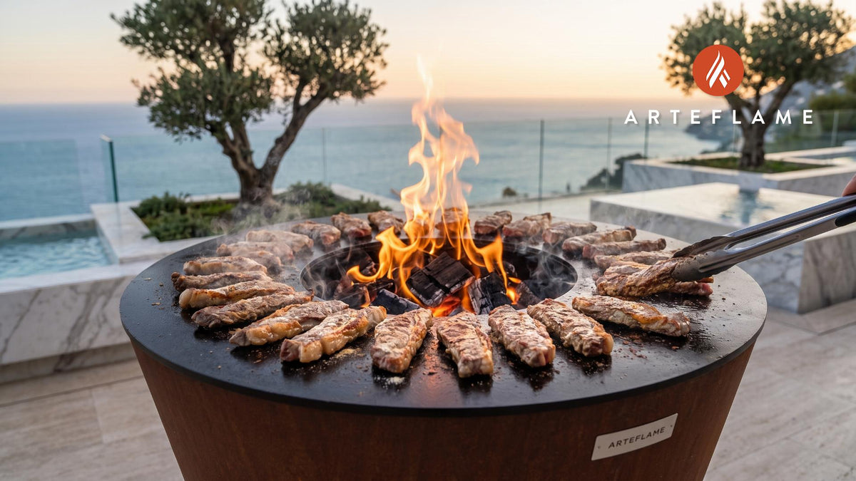 Crispy Finger Steaks (Idaho Style) cooking on an Arteflame grill