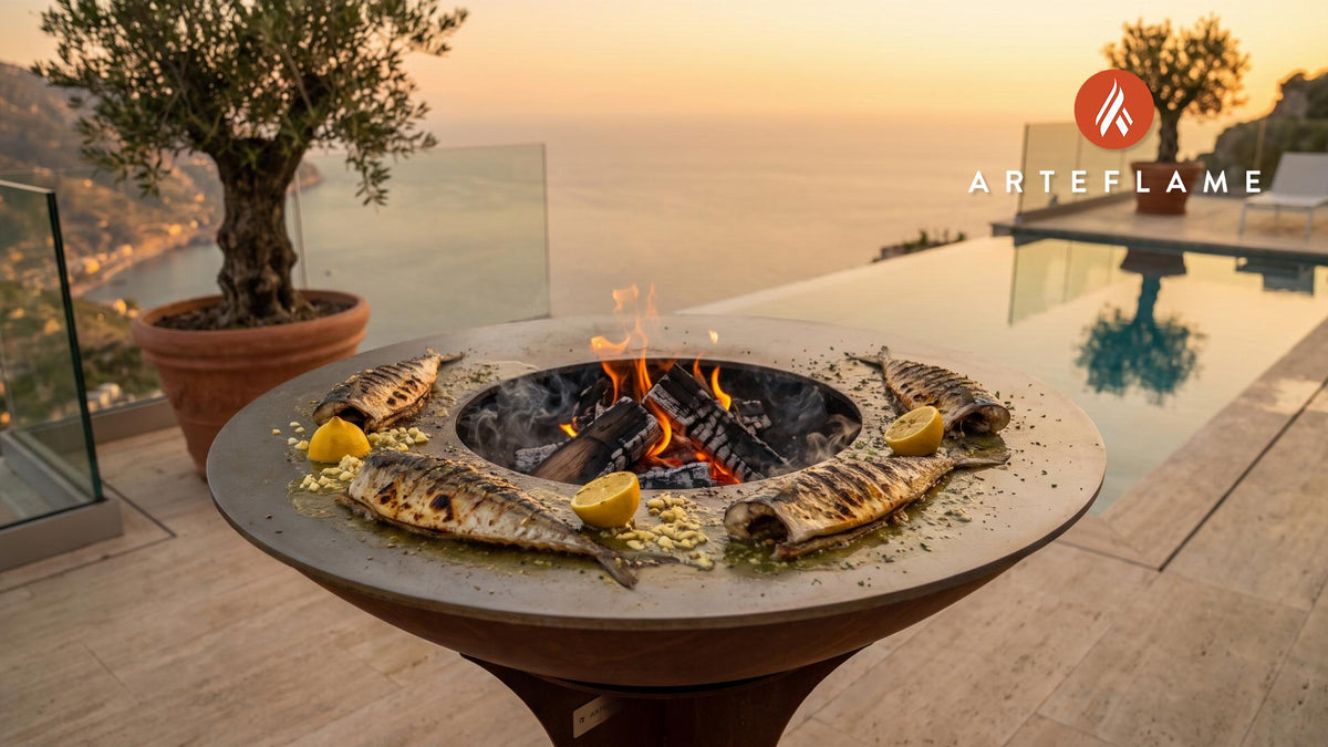 Grilled Mackerel cooking on an Arteflame grill