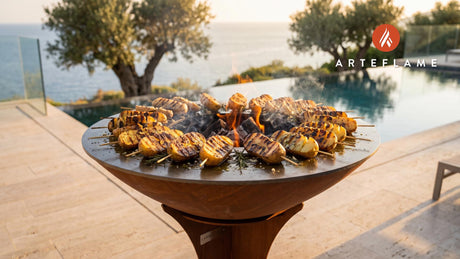 Grilled Idaho Potato Skewers cooking on an Arteflame grill