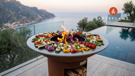 Greek Grilled Veggie Mix cooking on an Arteflame grill