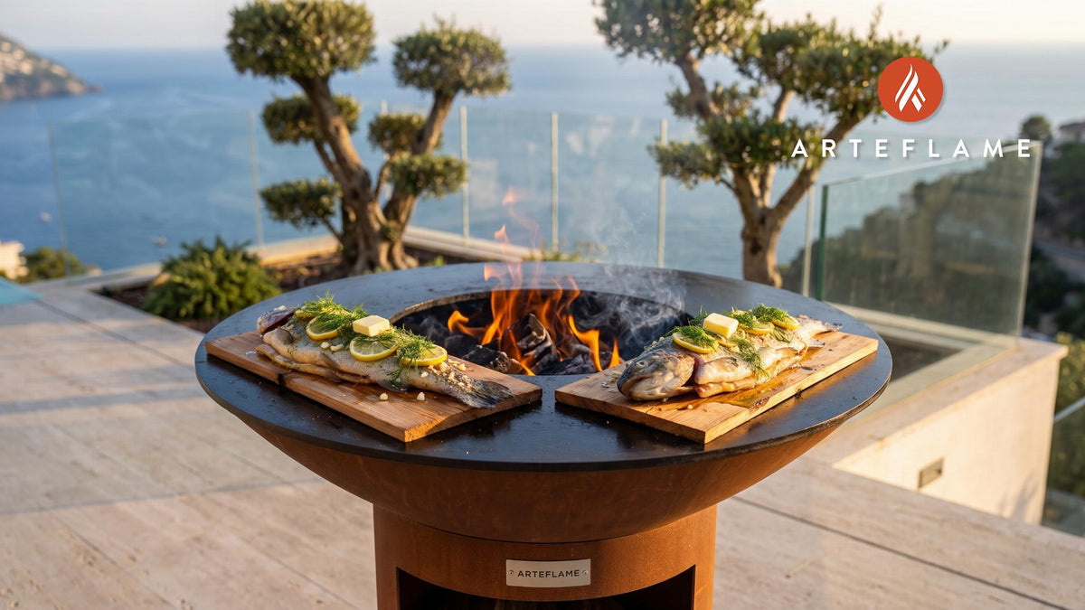 Smoked Rainbow Trout (Idaho Style) cooking on an Arteflame grill