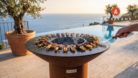 Grilled Morel Mushrooms cooking on an Arteflame grill