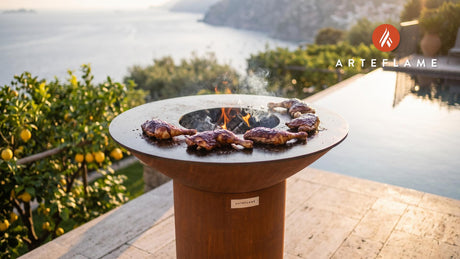 Grilled Huckleberry BBQ Chicken (Idaho Style) cooking on an Arteflame grill