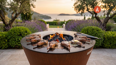 Grilled Lamb Chops cooking on an Arteflame grill