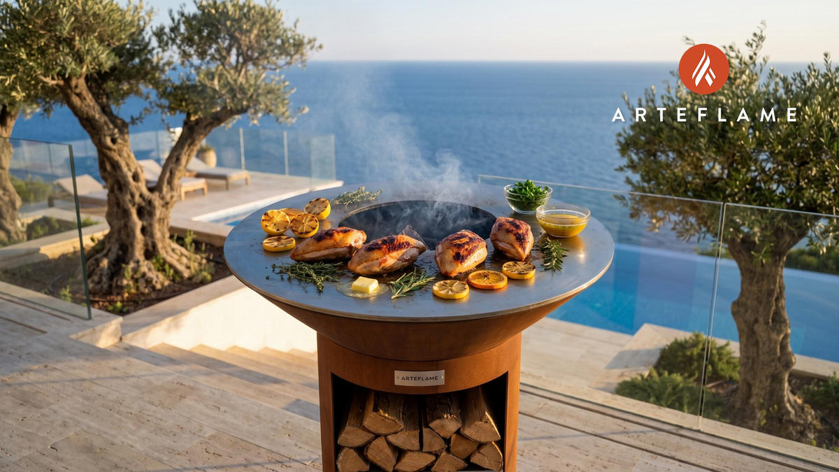 Citrus Grilled Pheasant Breast (Idaho Style) cooking on an Arteflame grill