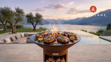 Juicy Grilled Pork Chops cooking on an Arteflame grill