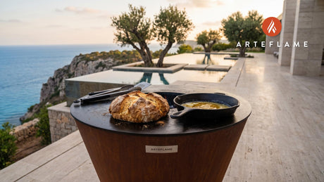 Grilled Irish Soda Bread & Honey Butter cooking on an Arteflame grill