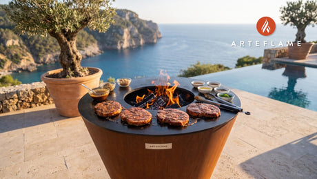 Grilled Ham Steaks cooking on an Arteflame grill