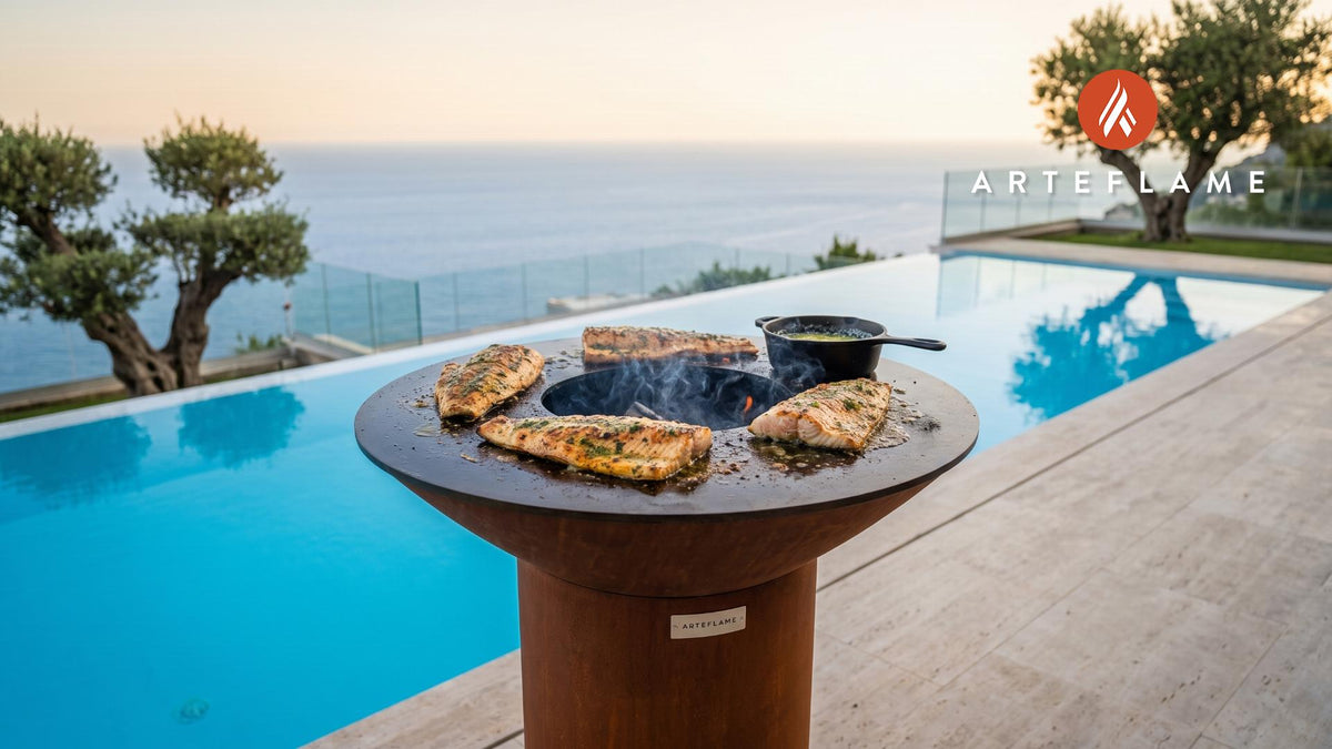 Smoked Sturgeon Fillet cooking on an Arteflame grill