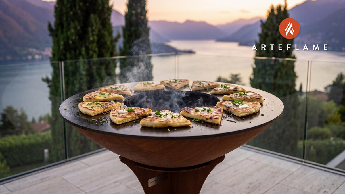 Crispy Grilled Potato Farls (Irish Style) cooking on an Arteflame grill