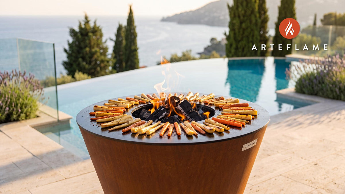 Roasted Parsnips & Carrots (Irish Style) cooking on an Arteflame grill