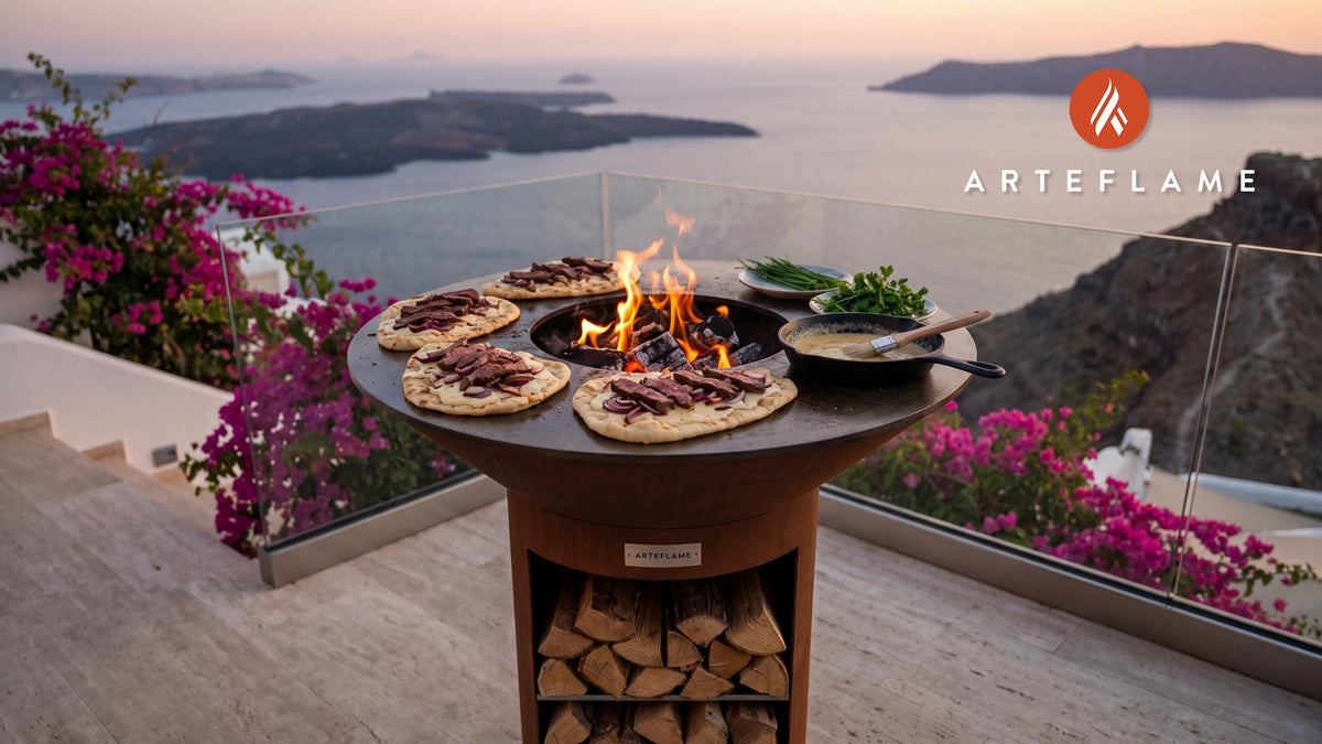 Steak & Guinness Flatbread (Irish Style) cooking on an Arteflame grill