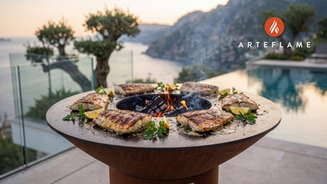 Grilled Sturgeon cooking on an Arteflame grill
