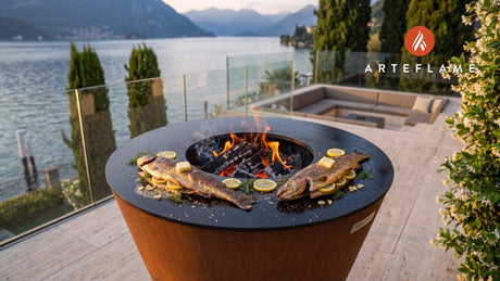 Smoked Red Trout cooking on an Arteflame grill