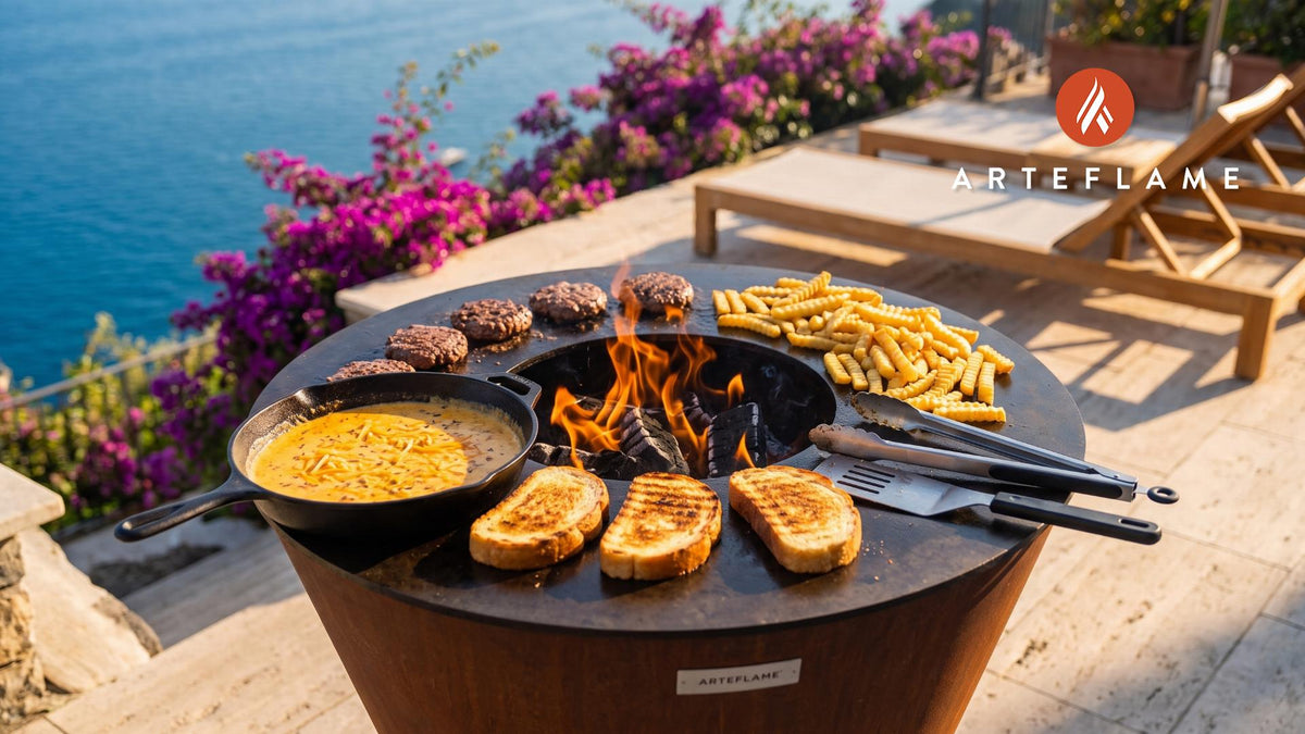 Grilled Horseshoe Sandwich (Illinois Style) cooking on an Arteflame grill