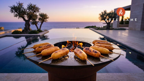 Crispy Corn Dogs (Springfield Style) cooking on an Arteflame grill