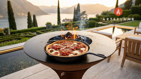 Deep Dish Pizza cooking on an Arteflame grill