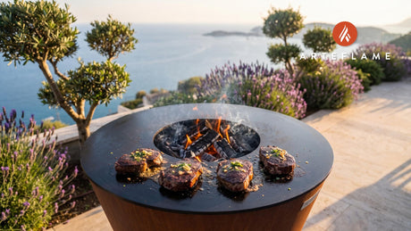 Seared Venison Steaks with Whisky Butter (Scottish Style) cooking on an Arteflame grill