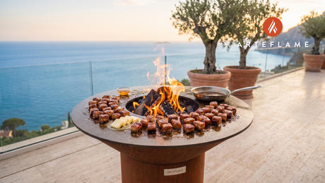 Pork Belly Bites cooking on an Arteflame grill