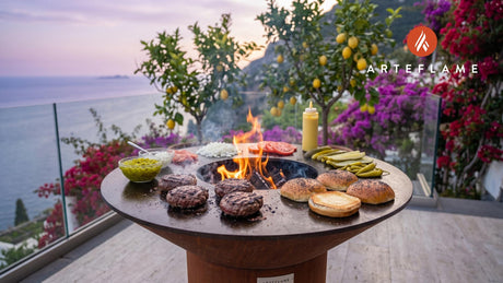 Juicy Fillet Burger cooking on an Arteflame grill