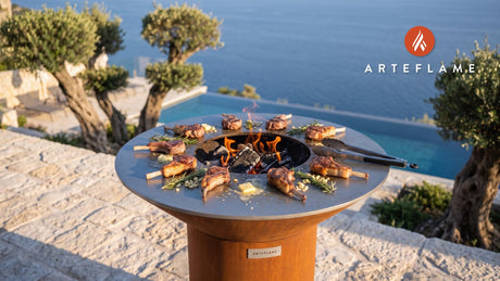 Seared Scottish Lamb Cutlets cooking on an Arteflame grill