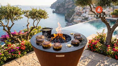 Grilled Haggis Patties (Scottish Style) cooking on an Arteflame grill