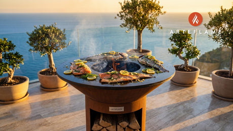 Hot Smoked Trout with Lemon Dill (Scottish Style) cooking on an Arteflame grill