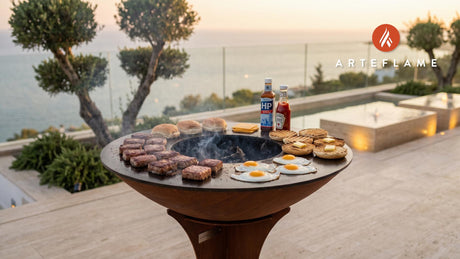 Grilled Lorne Sausage Sandwich (Scottish Style) cooking on an Arteflame grill
