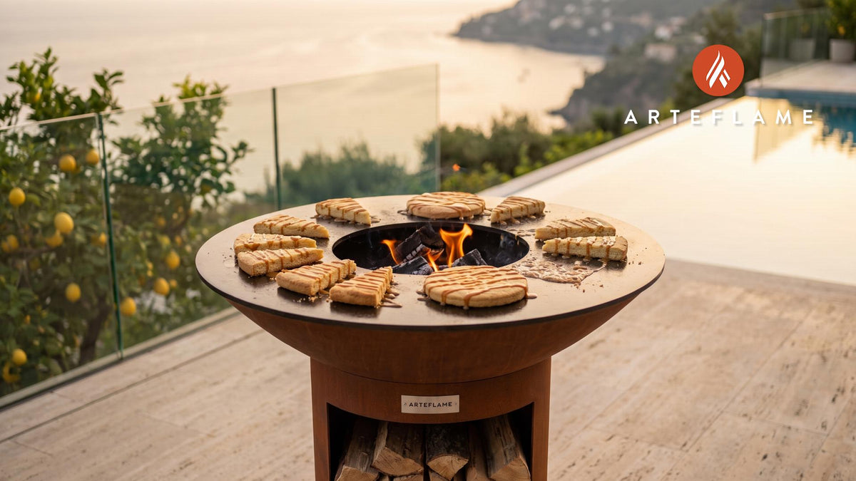 Grilled Scottish Shortbread cooking on an Arteflame grill