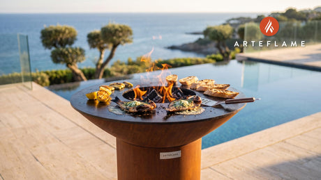 Grilled Arbroath Smokies with Garlic Butter (Scottish Style) cooking on an Arteflame grill
