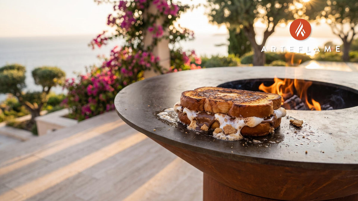 S'mores Grilled Sandwich (Illinois Style) cooking on an Arteflame grill