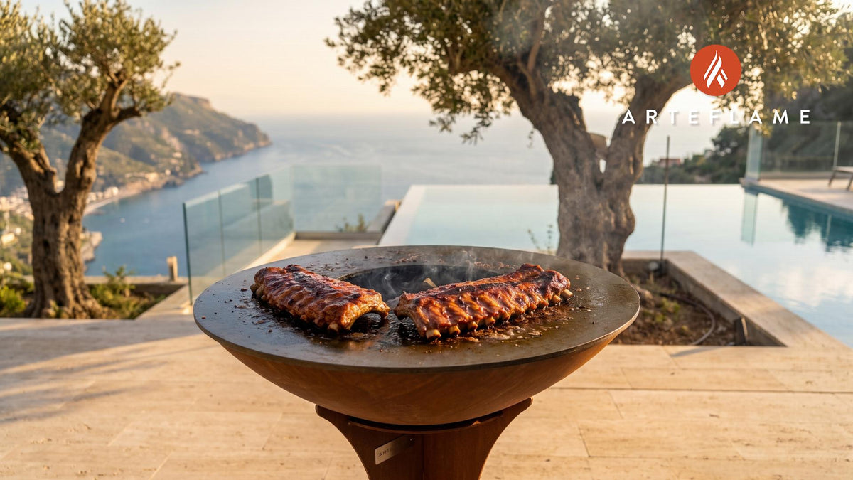 Grilled Pork Ribs cooking on an Arteflame grill