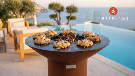 Grilled Scottish Bannocks cooking on an Arteflame grill