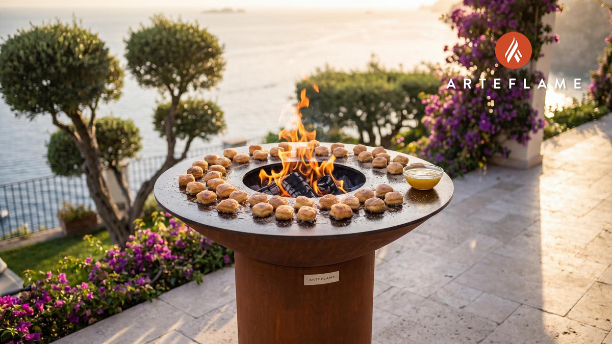 Fried Biscuit Bites & Honey Butter (Indiana Style) cooking on an Arteflame grill