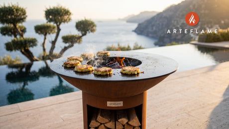 Crispy Leek & Potato Cakes (Welsh Style) cooking on an Arteflame grill