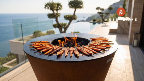 Maple Glazed Grilled Carrots (Indiana Style) cooking on an Arteflame grill