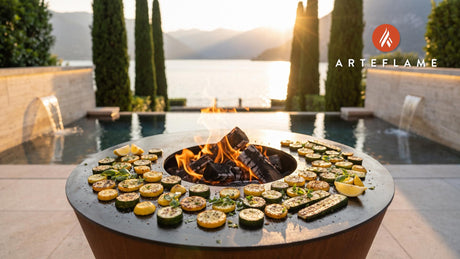 Grilled Yellow Squash & Zucchini (Indiana Style) cooking on an Arteflame grill