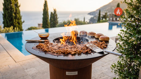 Juicy BBQ Pulled Chicken (Indiana Style) cooking on an Arteflame grill