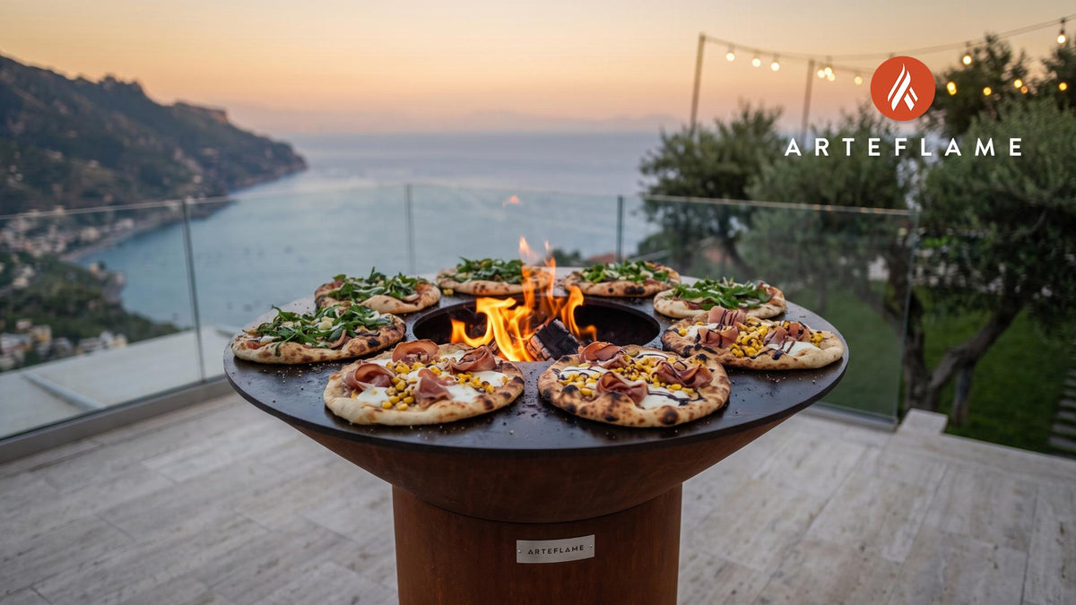 Rustic Grilled Flatbreads (Indiana Style) cooking on an Arteflame grill