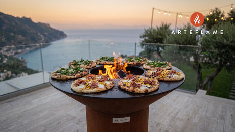 Rustic Grilled Flatbreads (Indiana Style) cooking on an Arteflame grill