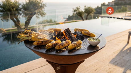 Charred Sweet Corn & Herb Butter (Iowa Style) cooking on an Arteflame grill