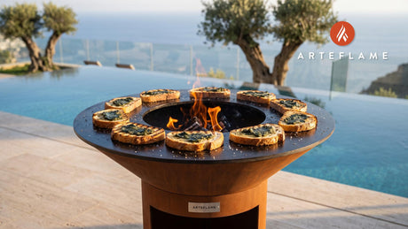 Grilled Sourdough with Laverbread Butter (Welsh Style) cooking on an Arteflame grill