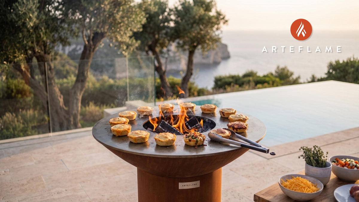 Grilled Mini Pies cooking on an Arteflame grill