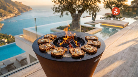 Grilled Bara Brith Slices (Welsh Hazelnut) cooking on an Arteflame grill