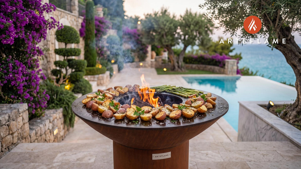 Crispy Grilled Potatoes cooking on an Arteflame grill